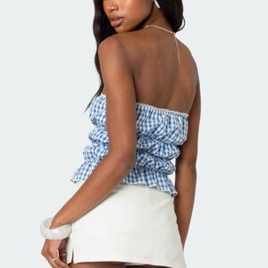 Lanna Gingham Elastic Scrunch Top from Edikted in a size medium